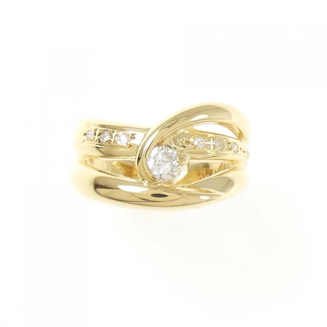 K18YG DIAMOND RING: K18YG Diamond Ring Brand: Unbranded Type/Style: Diamond Ring Material: K18 yellow gold, Main Stone/Creation Natural Color: YEllow Gold Size: US 6 1/4 Accessories: None Accessories Notice: When