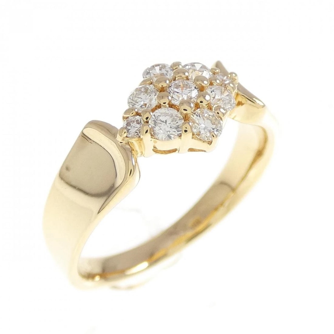 K18YG DIAMOND RING: K18YG Diamond Ring Brand: Unbranded Type/Style: Diamond ring Material: K18 yellow gold, Main Stone/Creation Natural Color: YEllow Gold Size: US 5.5 Accessories: None Accessories Notice: When