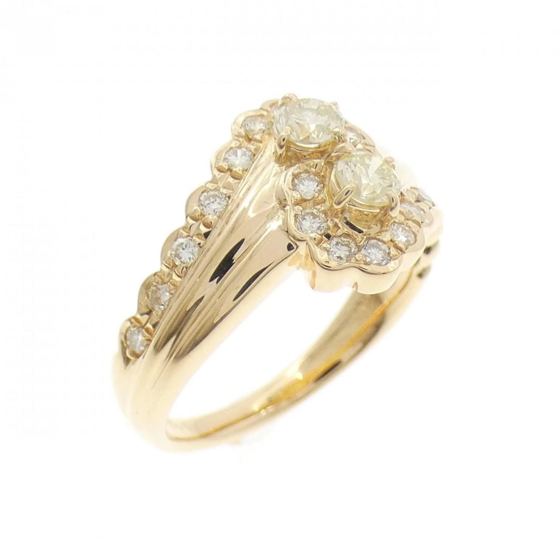K18YG DIAMOND RING: K18YG Diamond Ring Brand: Unbranded Type/Style: Diamond Ring Material: K18 yellow gold, Main Stone/Creation Natural Color: YEllow Gold Size: US 6 1/4 Accessories: None Accessories Notice: When