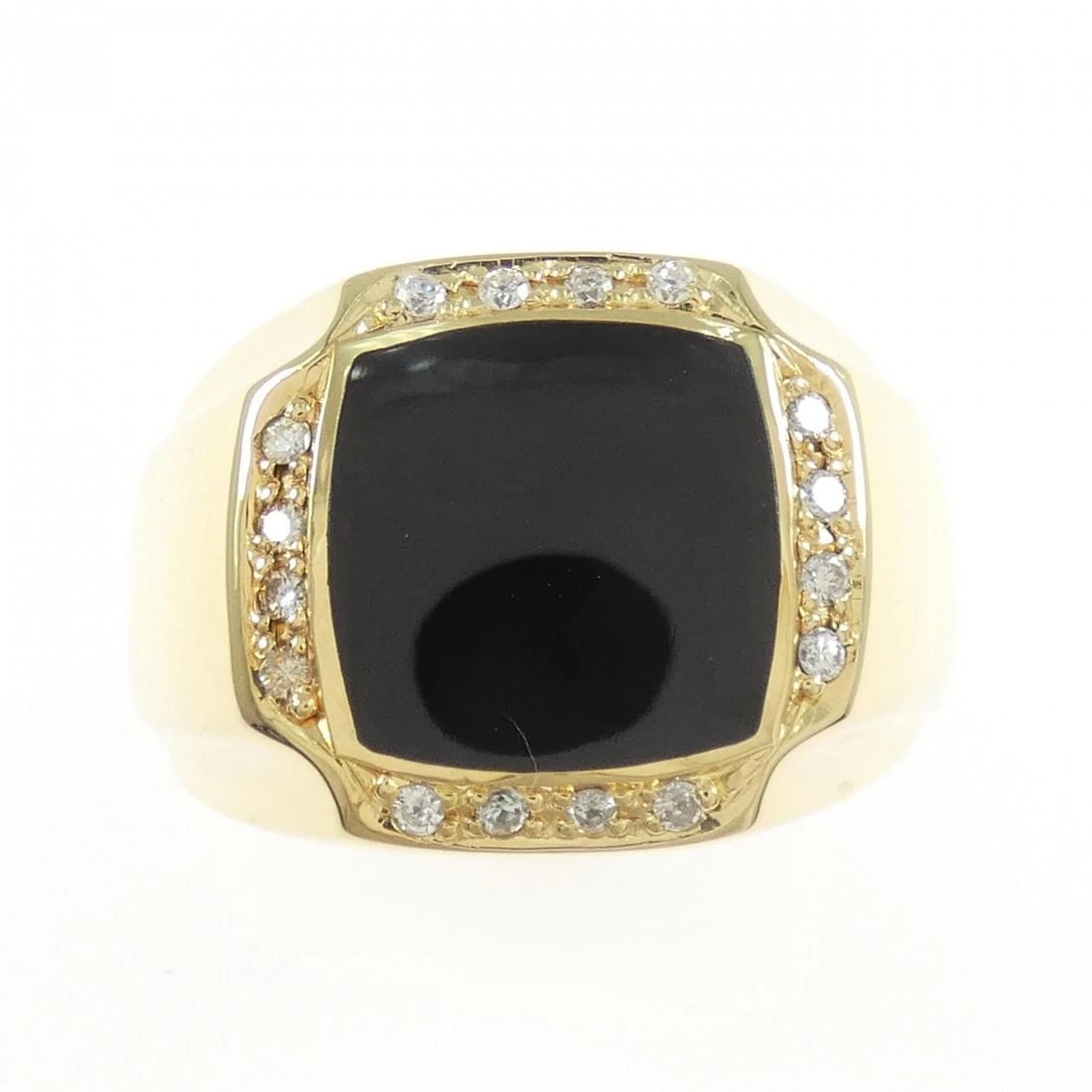 K18YG ONYX RING - 2