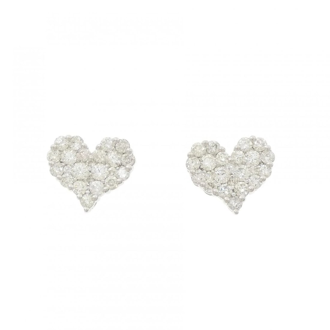 K18WG HEART PAVE DIAMOND PIERCE: K18WG Heart Pave Diamond Pierce Brand: Unbranded Type/Style: Diamond Pierce/Earring Material: K18 white gold, Main Stone/Creation Natural Color: White Gold Size: Actual Size Approximate dimensions