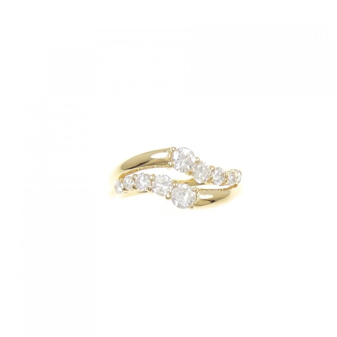 K18YG DIAMOND RING: K18YG Diamond Ring Brand: Unbranded Type/Style: Diamond Ring Material: K18 yellow gold, Main Stone/Creation Natural Color: Yellow Gold Size: US 4 Accessories: None Accessories Notice: When purchasing