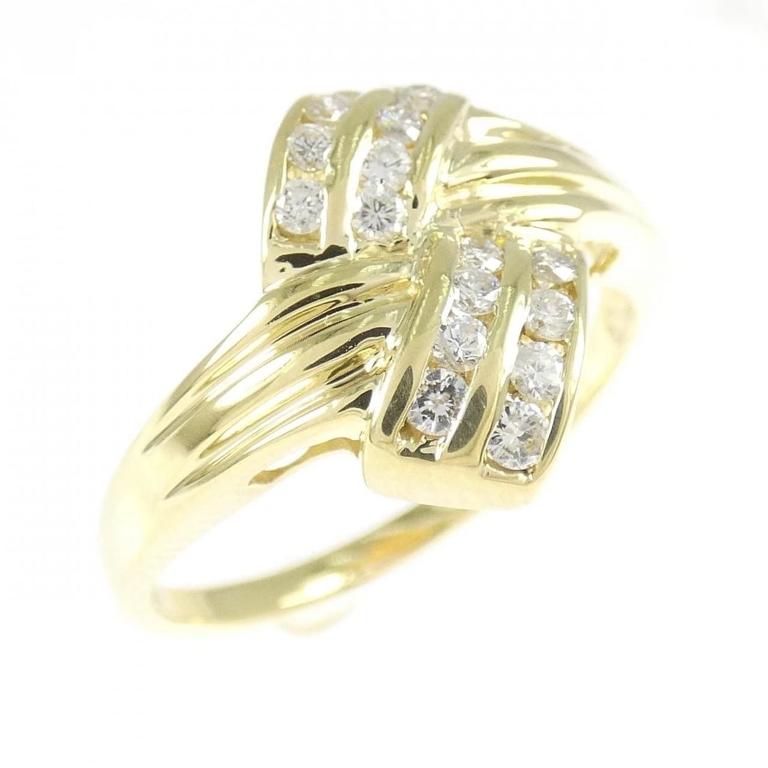 K18YG DIAMOND RING: K18YG Diamond Ring Brand: Unbranded Type/Style: Diamond Ring Material: K18 yellow gold, Main Stone/Creation Natural Color: Yellow Gold Size: US 7 3/4 Accessories: None Accessories Notice: