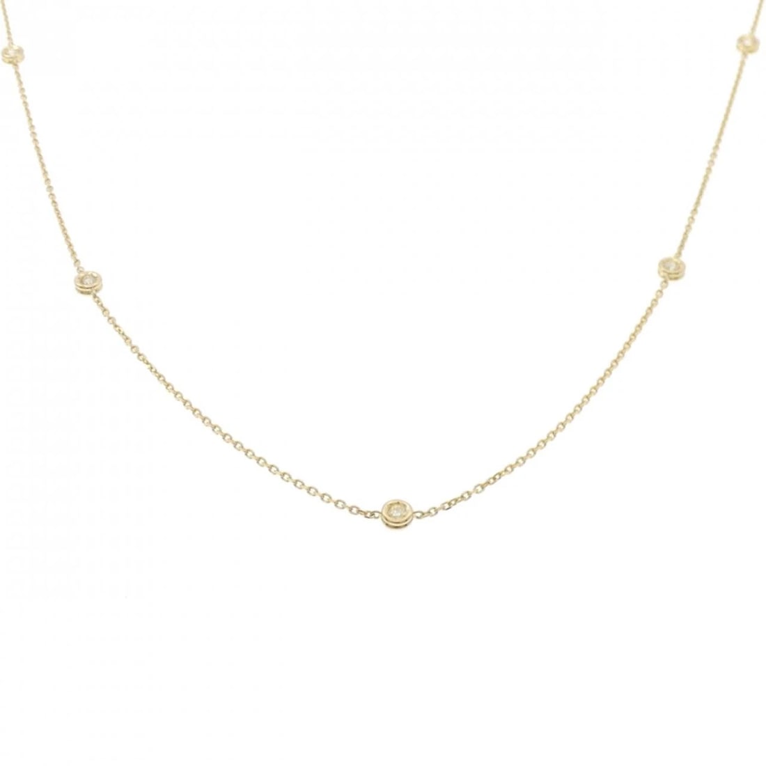 K18YG DIAMOND NECKLACE: K18YG Diamond Necklace Brand: Unbranded Type/Style: Diamond Necklace Material: K18 yellow gold, Main Stone/Creation Natural Color: Yellow Gold Size: Actual Size Max width approx.: 4.9mm Chain maximum