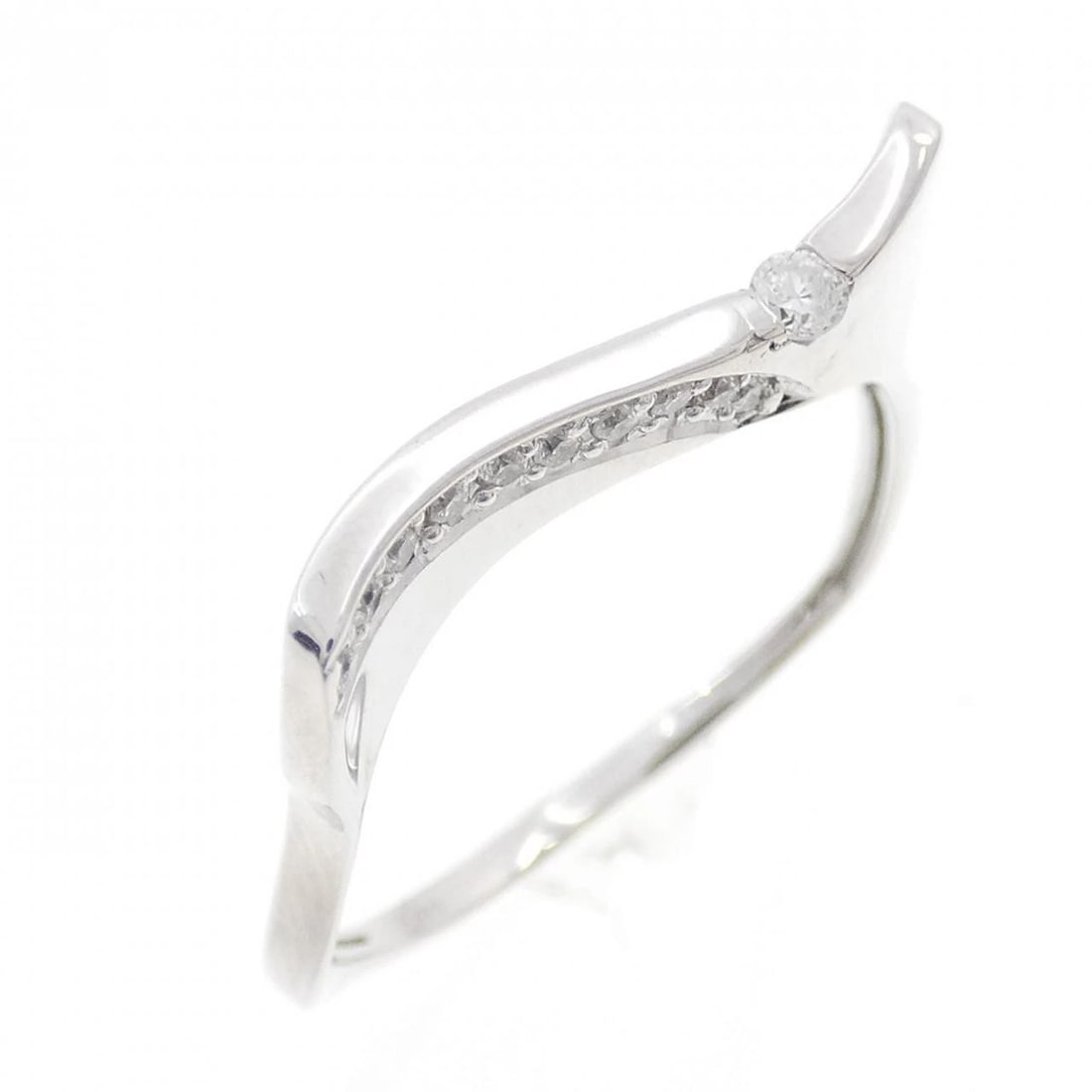 K18WG DIAMOND RING: K18WG Diamond Ring Brand: Unbranded Type/Style: Diamond ring Material: K18 white gold, Main Stone/Creation Natural Color: White Gold Size: US 11 Accessories: None Accessories Notice: When