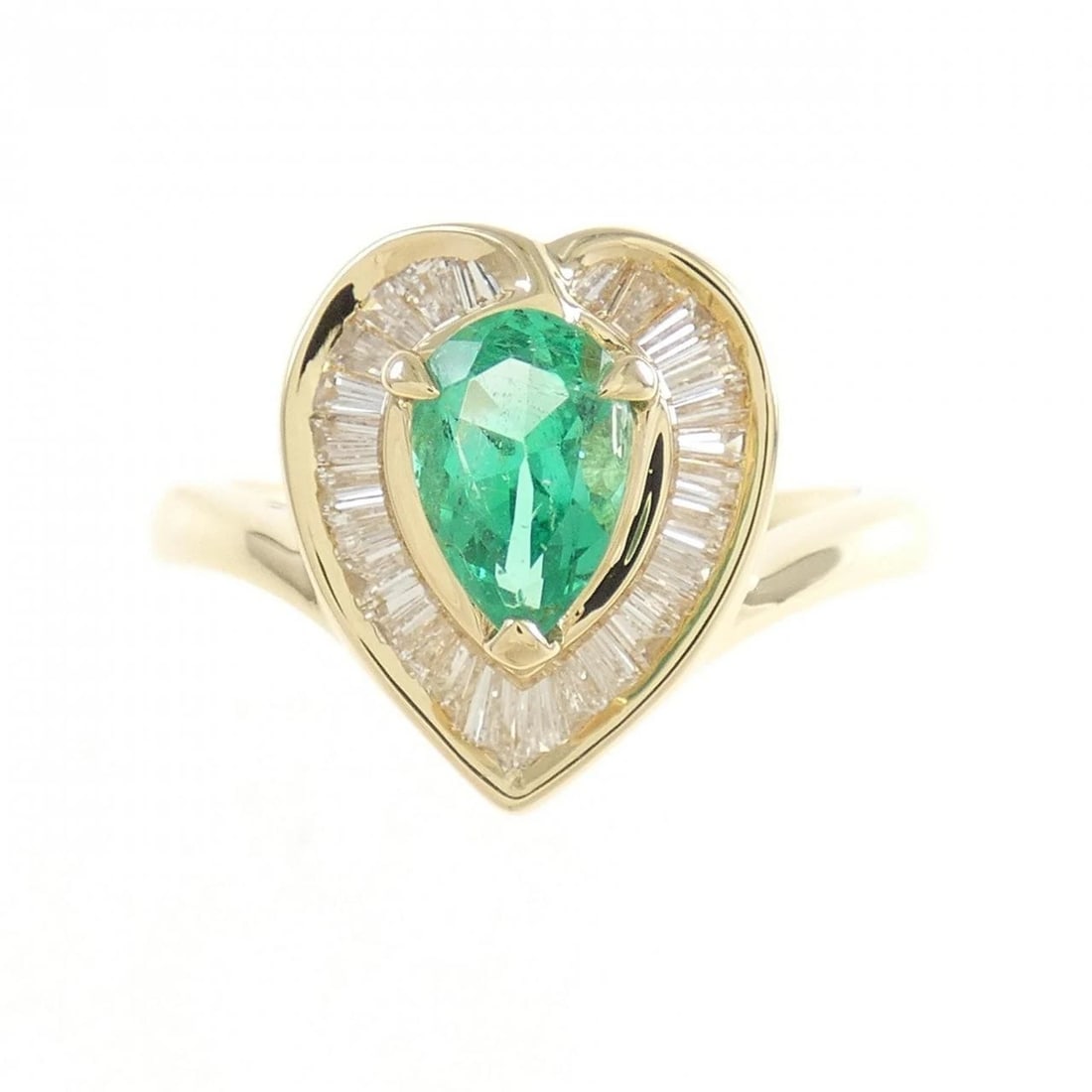 18K YELLOW GOLD EMERALD RING - 2