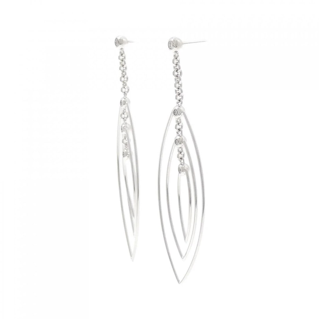 K18WG DIAMOND PIERCE: K18WG Diamond Pierce Brand: Unbranded Type/Style: Diamond Pierce/Earring Material: K18 white gold, Main Stone/Creation Natural Color: White Gold Size: Actual Size Approx. height x width: 48.0mm x