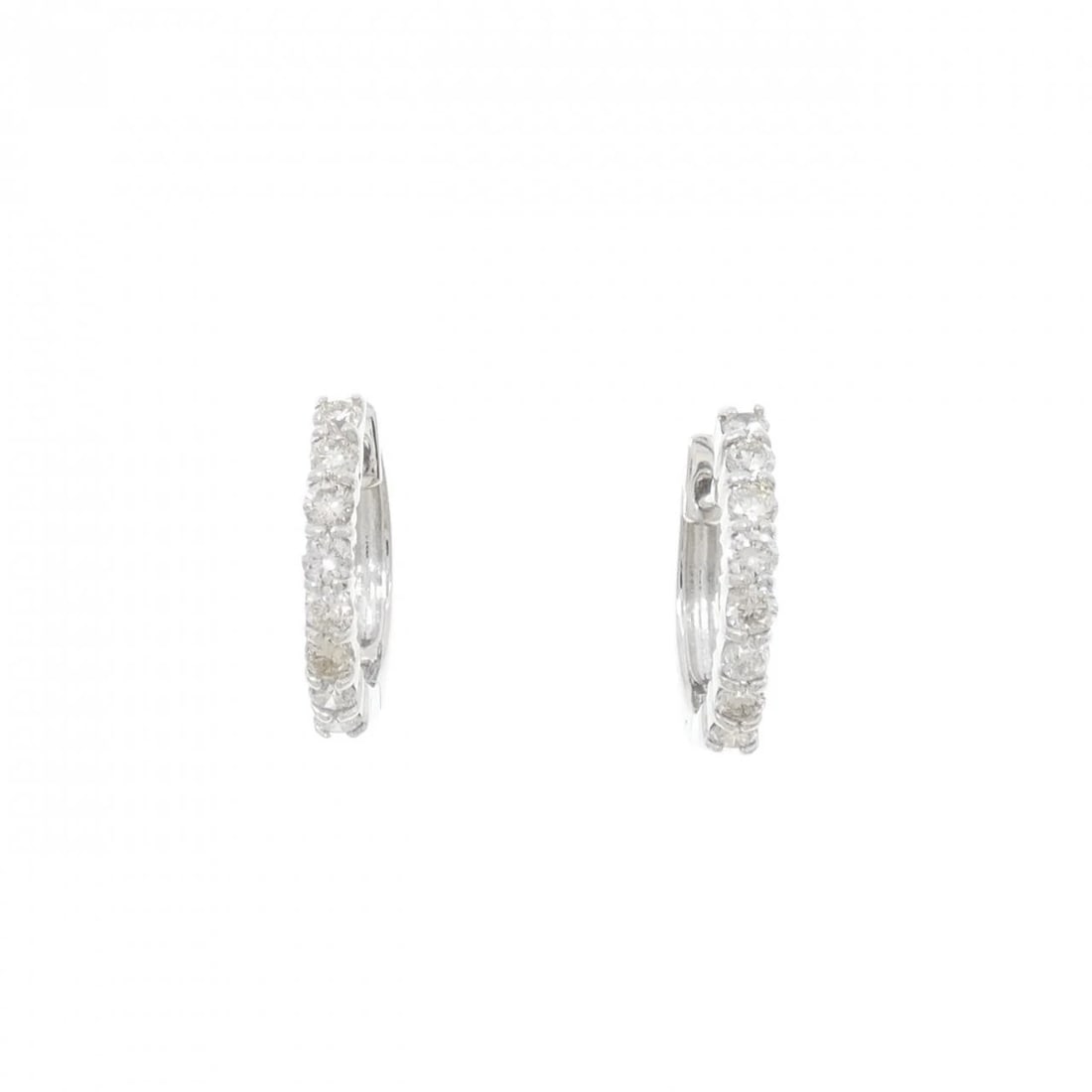 K18WG DIAMOND PIERCE: K18WG Diamond Pierce Brand: Unbranded Type/Style: Diamond Pierce/Earring Material: K18 white gold, Main Stone/Creation Natural Color: White Gold Size: Actual Size Approx. height x width: 14.0mm x 2.1m