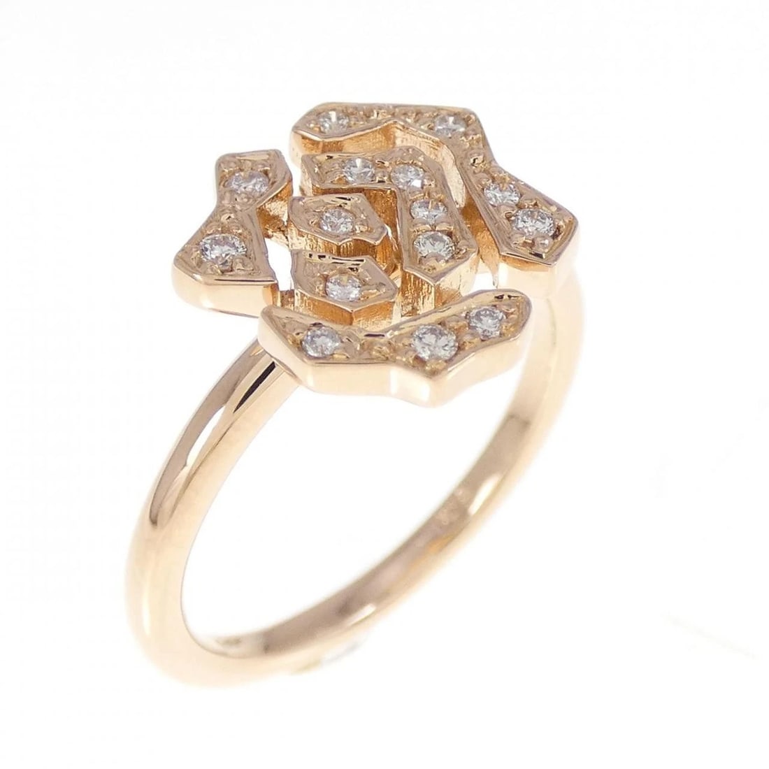 K18PG ROSE DIAMOND RING: K18PG Rose Diamond Ring Brand: Unbranded Type/Style: Diamond ring Material: K18 Pink Gold, Main Stone/Creation Natural Color: Pink Gold Size: US 5.5 Accessories: None Accessories Notice: When