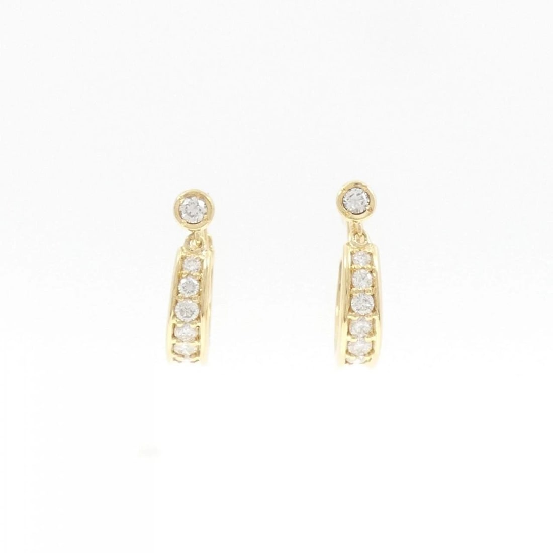 K18YG DIAMOND PIERCE: K18YG Diamond Pierce Brand: Unbranded Type/Style: Diamond Pierce/Earring Material: K18 yellow gold, Main Stone/Creation Natural Color: Yellow Gold Size: Actual Size Approx. height x width: 17.2mm x