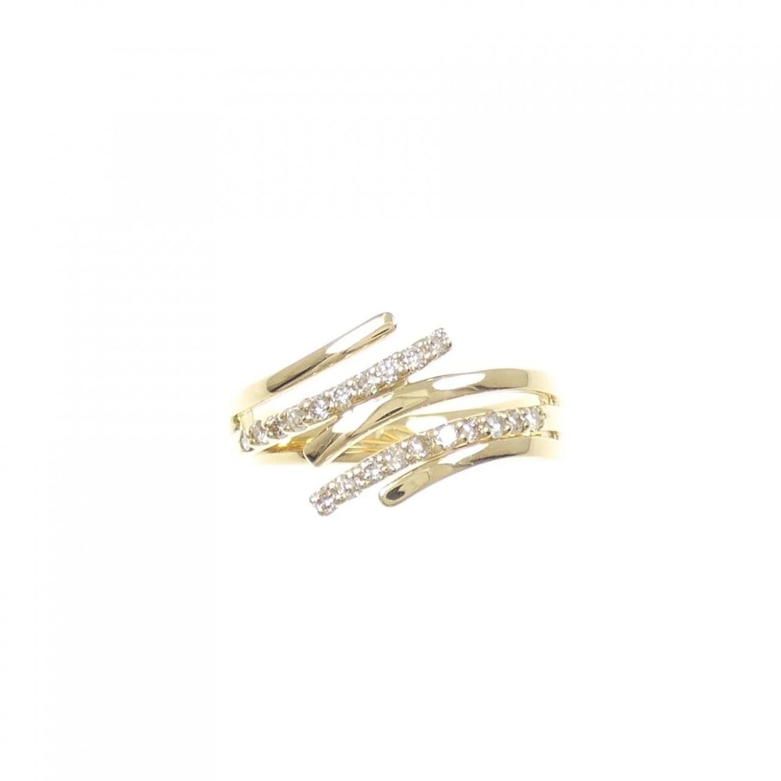K18YG DIAMOND RING: K18YG Diamond Ring Brand: Unbranded Type/Style: Diamond Ring Material: K18 yellow gold, Main Stone/Creation Natural Color: Yellow Gold Size: US 5 1/4 Accessories: None Accessories Notice: When