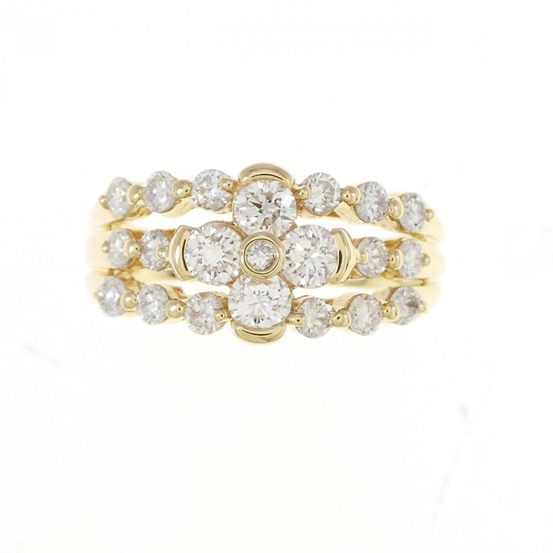 K18YG DIAMOND RING: K18YG Diamond Ring Brand: Unbranded Type/Style: Diamond Ring Material: K18 yellow gold, Main Stone/Creation Natural Color: Yellow Gold Size: US 5 3/4 Accessories: None Accessories Notice: