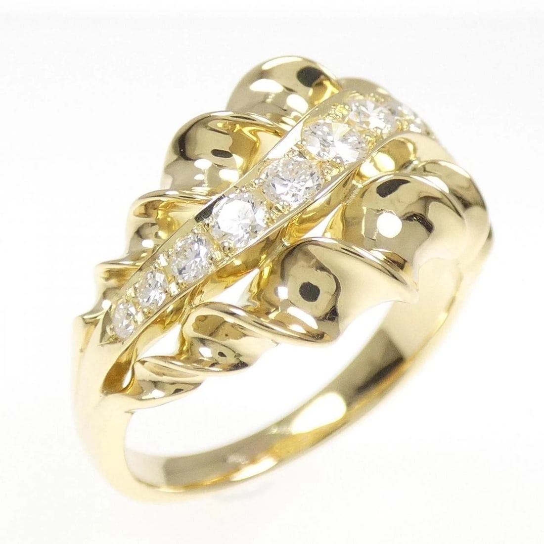 750YG DIAMOND RING: 750YG diamond ring Brand: Unbranded Type/Style: Diamond ring Material: 750 yellow gold, Main Stone/Creation Natural Color: Yellow Gold Size: US 8.5 Accessories: None Accessories Notice: Wh