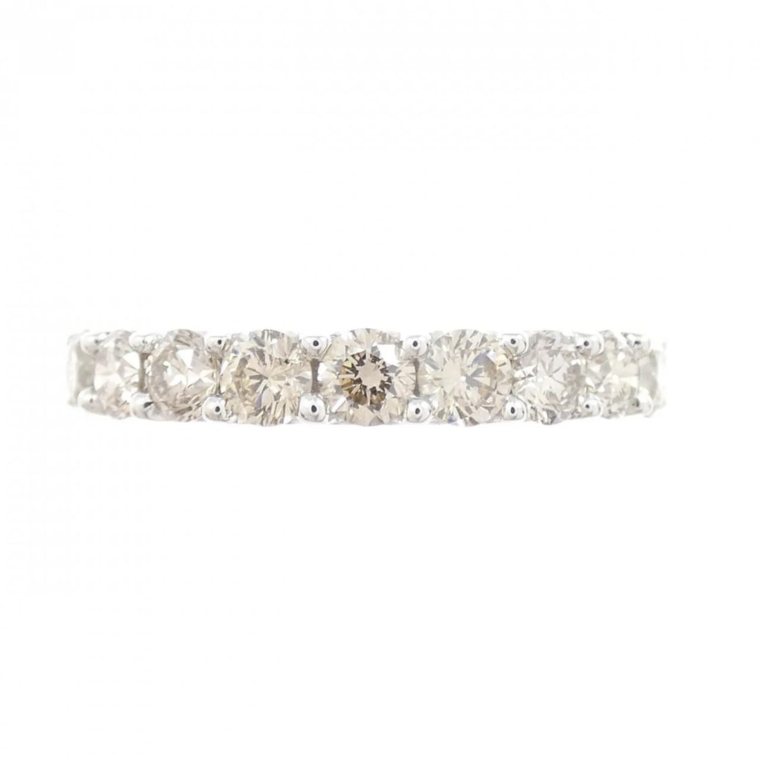 K18WG HALF ETERNITY DIAMOND RING - 2