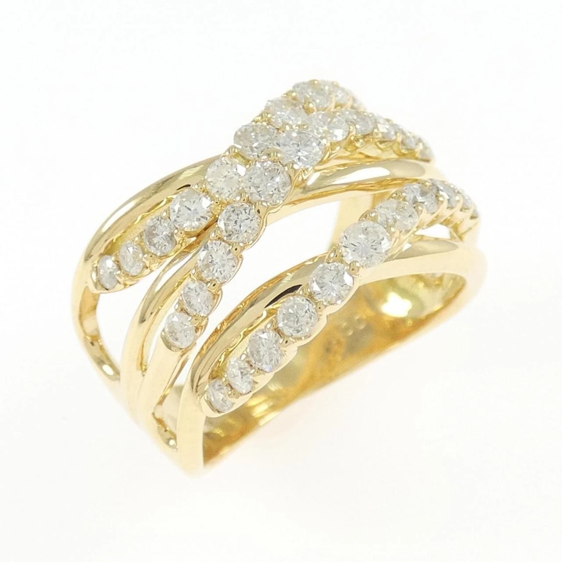 K18YG DIAMOND RING: K18YG Diamond Ring Brand: Unbranded Type/Style: Diamond Ring Material: K18 yellow gold, Main Stone/Creation Natural Color: Yellow Gold Size: US 6 Accessories: None Accessories Notice: When purchasing