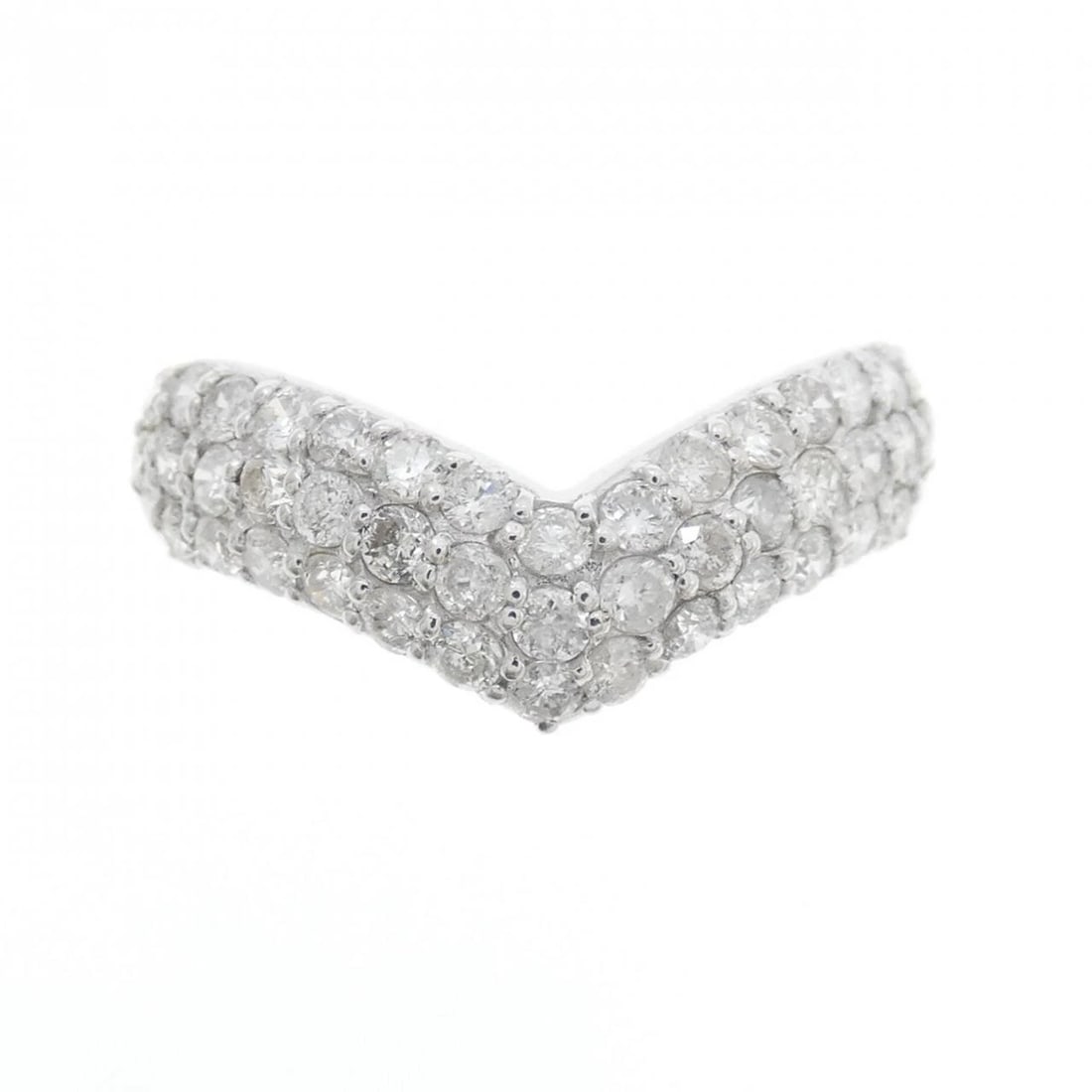 K18WG PAVE DIAMOND RING - 2