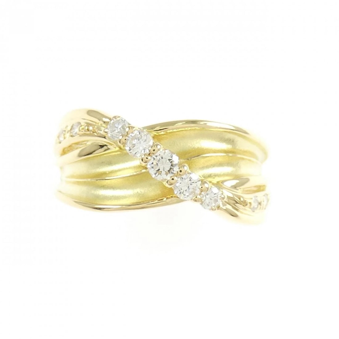 K18YG DIAMOND RING: K18YG Diamond Ring Brand: Unbranded Type/Style: Diamond ring Material: K18 yellow gold, Main Stone/Creation Natural Color: Yellow Gold Size: US 5 1/4 Accessories: None Accessories Notice: When