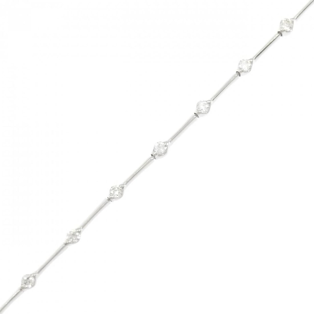 PT850 DIAMOND BRACELET: PT850 Diamond Bracelet Brand: Unbranded Type/Style: Diamond Bracelet Material: Platinum850, Main Stone/Creation Natural Color: Silver Size: 17cm Actual Size Max width approx: 1.9mm Accessories: None