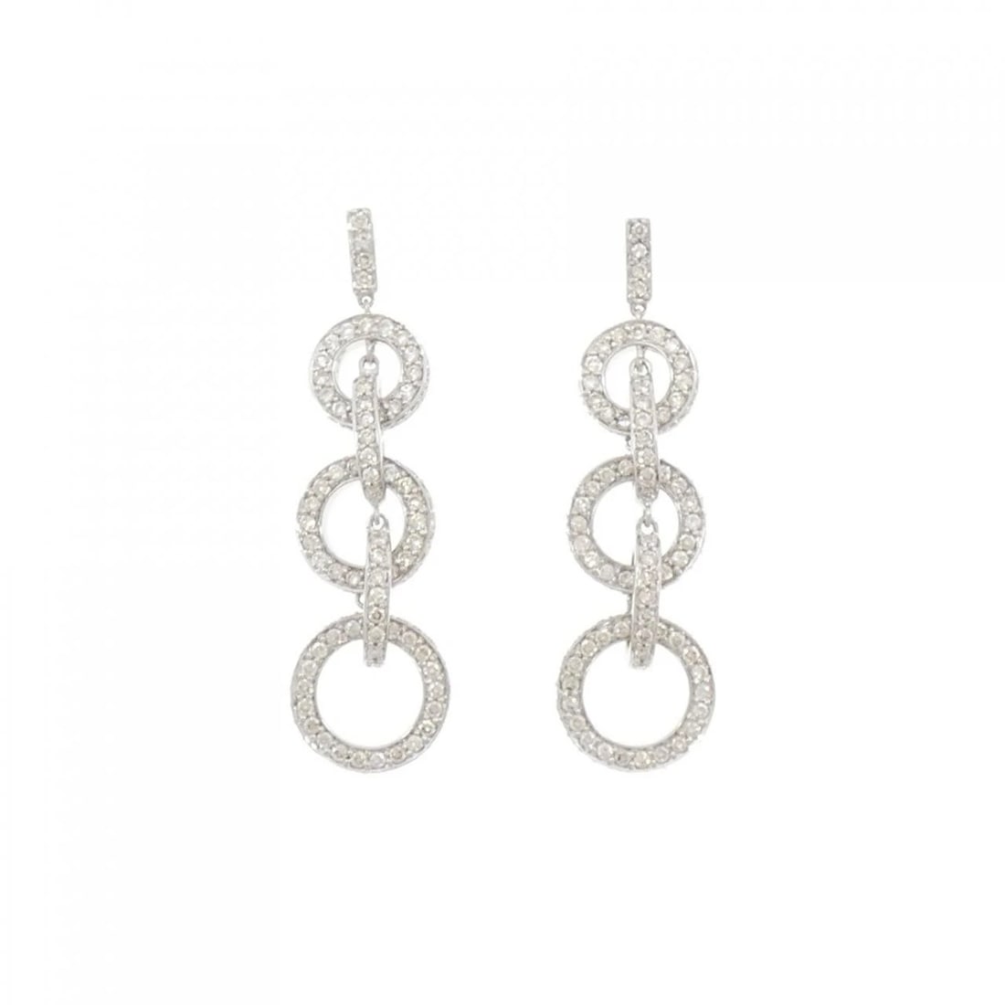 K18WG DIAMOND PIERCE: K18WG Diamond Pierce Brand: Unbranded Type/Style: Diamond Pierce/Earring Material: K18WG, Main Stone/Creation Natural Color: White gold Size: Actual Size Approx. length x width: 42.9mm x 12.2mm Ac