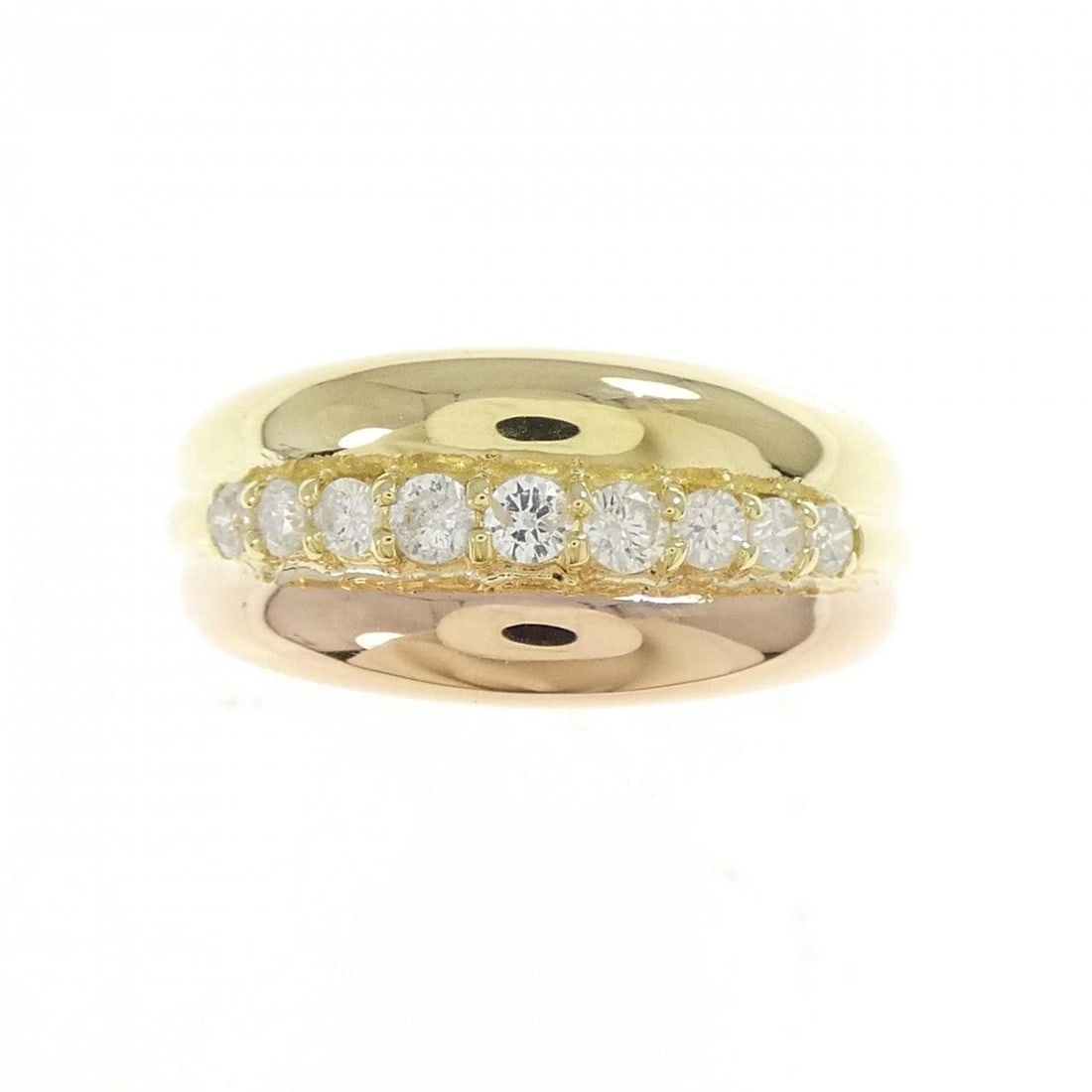 K18YG/K18PG DIAMOND RING: K18YG/K18PG Diamond Ring Brand: Unbranded Type/Style: Diamond Ring Material: K18YG/K18PG, Main Stone/Creation Natural Color: YG,PG Size: US 7 1/4 Accessories: None Accessories Notice: When purchasing
