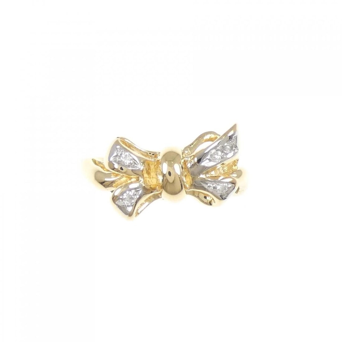 K18YG/PT900 DIAMOND RING: K18YG/PT900 Diamond Ring Brand: Unbranded Type/Style: Diamond Ring Material: K18YG/PT900, Main Stone/Creation Natural Color: YG,Silver Size: US 5 1/4 Accessories: None Accessories Notice: When