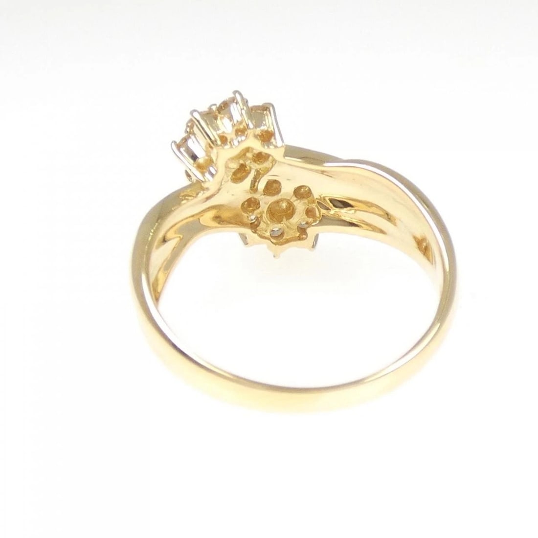 K18YG FLOWER DIAMOND RING - 3