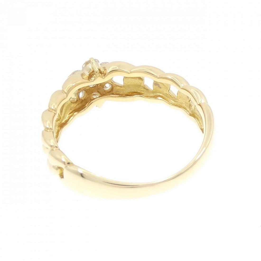 K18YG FLOWER DIAMOND RING - 2