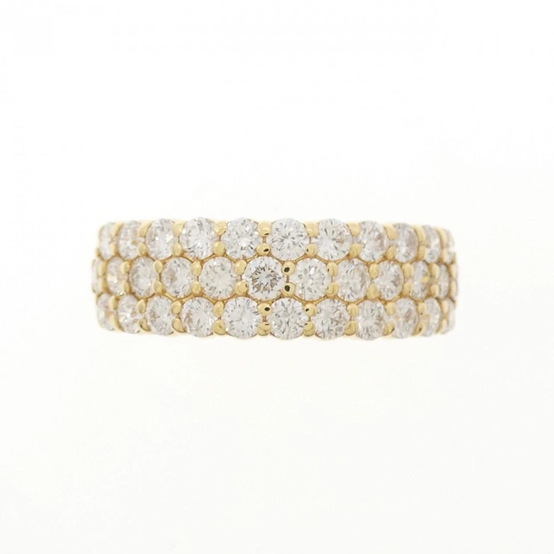 K18YG PAVE DIAMOND RING: K18YG Pave Diamond Ring Brand: Unbranded Type/Style: Diamond Ring Material: K18 yellow gold, Main Stone/Creation Natural Color: Yellow gold Size: US 6 1/4 Accessories: None Accessories Not