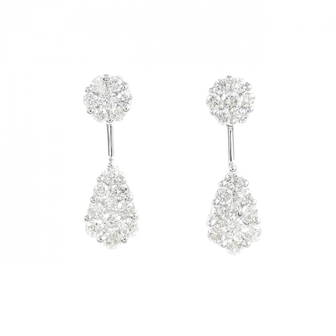 K18WG DIAMOND PIERCE: K18WG Diamond Pierce Brand: Unbranded Type/Style: Diamond Pierce/Earring Material: K18 White gold, Main Stone/Creation Natural Color: White Gold Size: Actual Size Approximate dimensions (height x