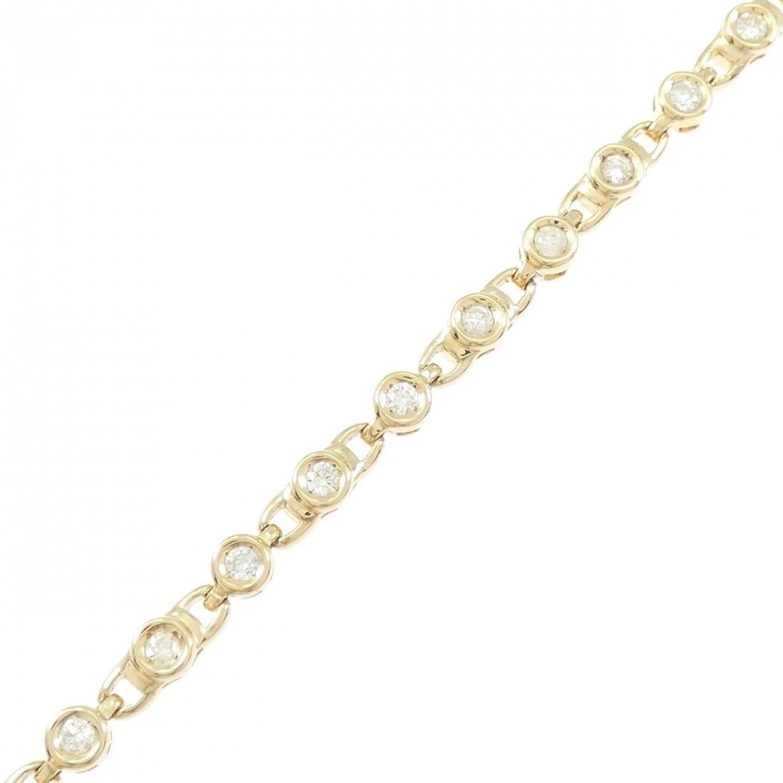 K18YG DIAMOND BRACELET: K18YG Diamond Bracelet Brand: Unbranded Type/Style: Diamond Bracelet Material: K18 yellow gold, Main Stone/Creation Natural Color: Yellow gold Size: 18cmActual Size Max width approx: 3.9mm