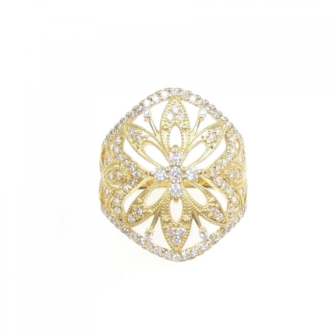 K18YG DIAMOND RING: K18YG Diamond Ring Brand: Unbranded Type/Style: Diamond ring Material: K18 yellow gold, Main Stone/Creation Natural Color: Yellow Gold Size: US 5 3/4 Accessories: None Accessories Notice: When