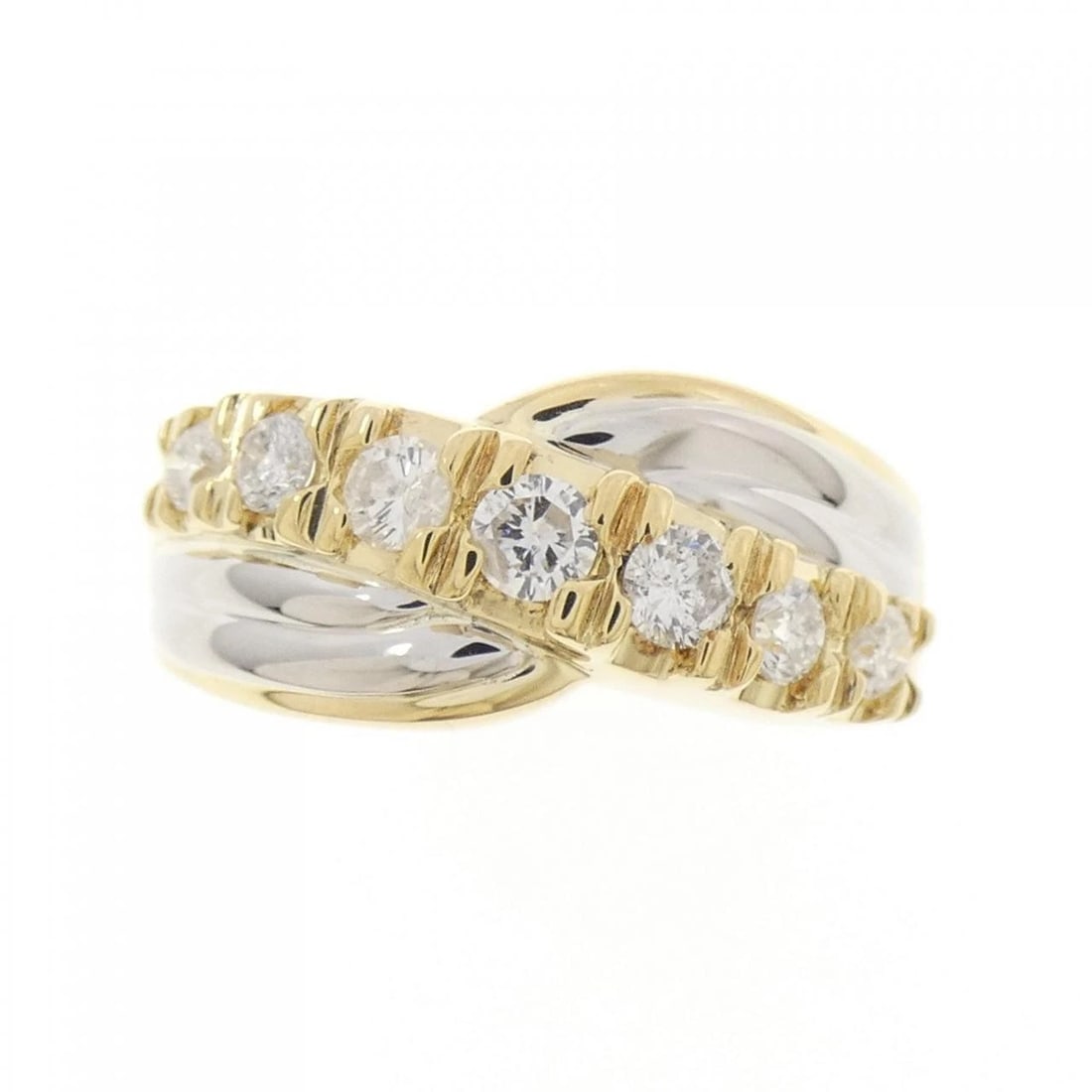K18YG/PT850 DIAMOND RING - 2