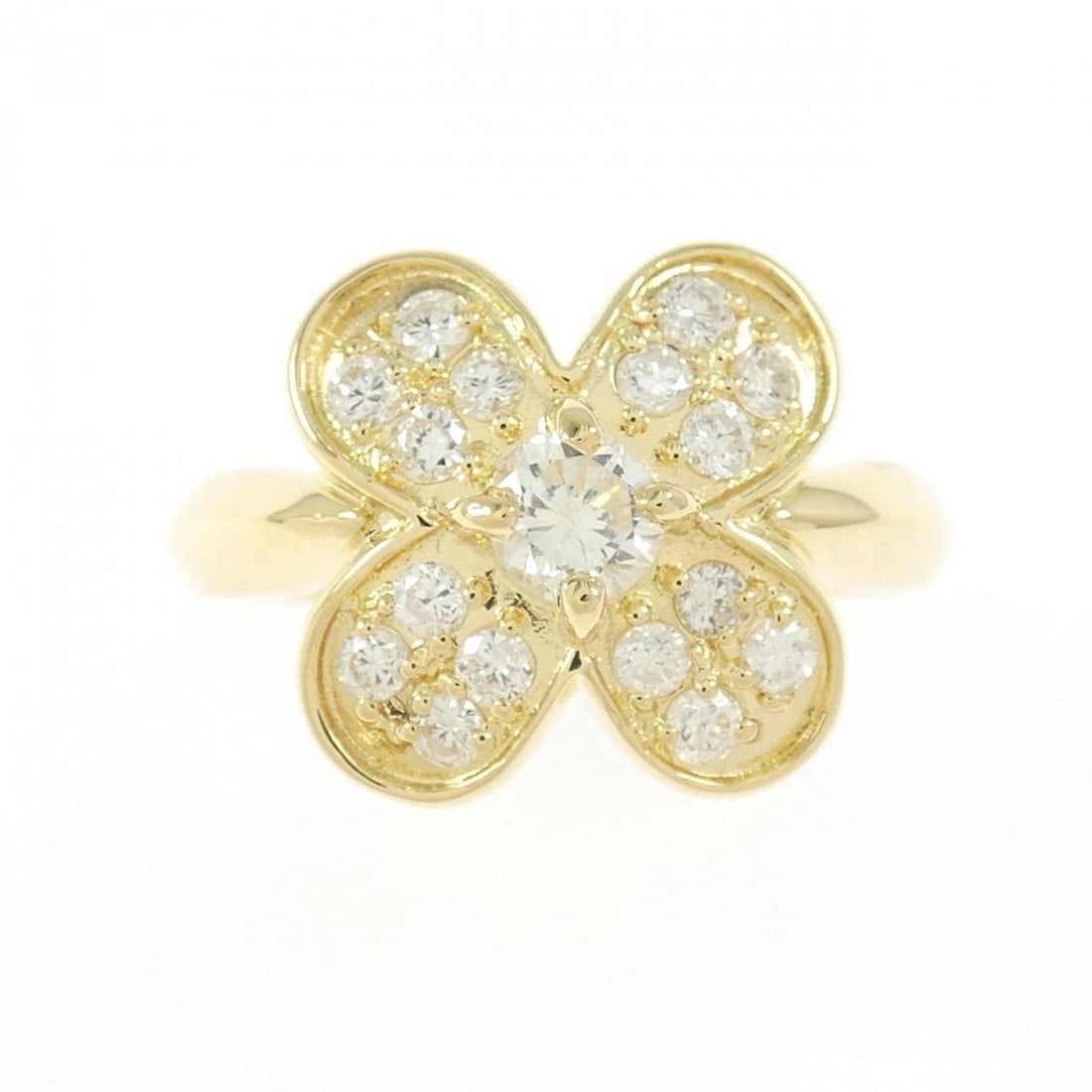 K18YG FLOWER DIAMOND RING - 2