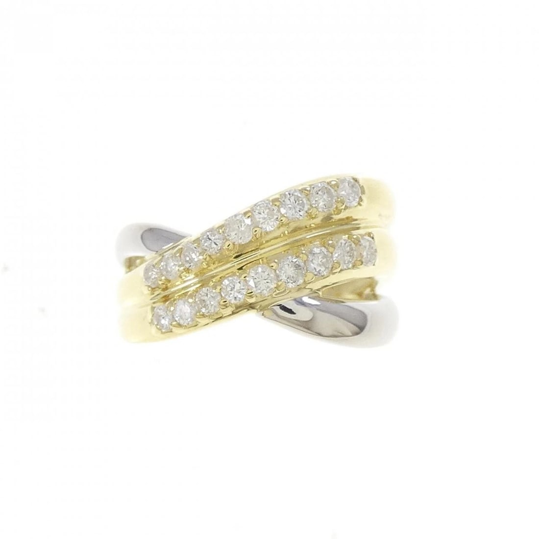 K18YG/PT900 DIAMOND RING: K18YG/PT900 Diamond Ring Brand: Unbranded Type/Style: Diamond Ring Material: K18YG/PT900, Main Stone/Creation Natural Color: YG,Silver Size: US 3 Accessories: None Accessories Notice: When purchasing