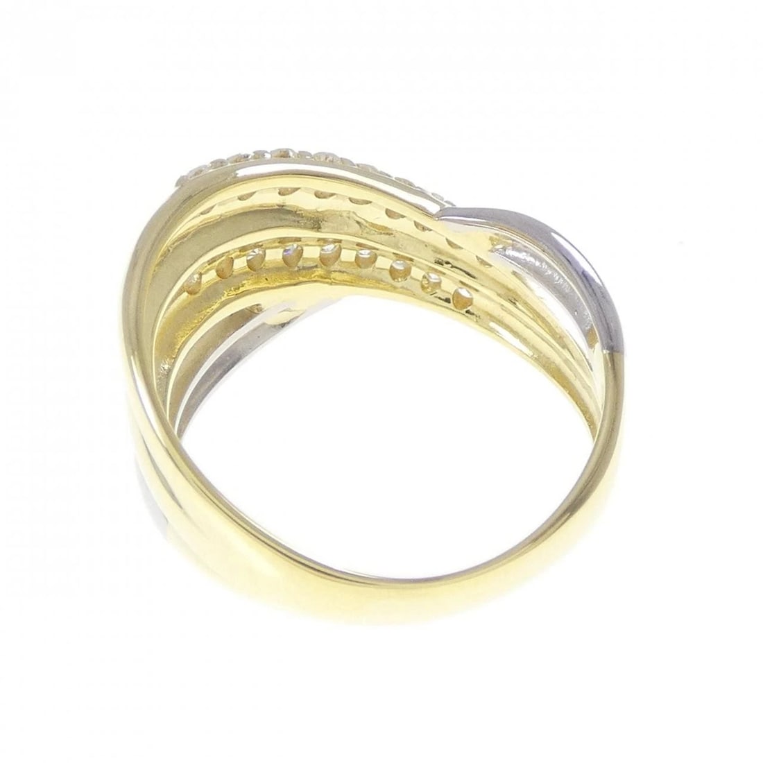 K18YG/PT900 DIAMOND RING - 2