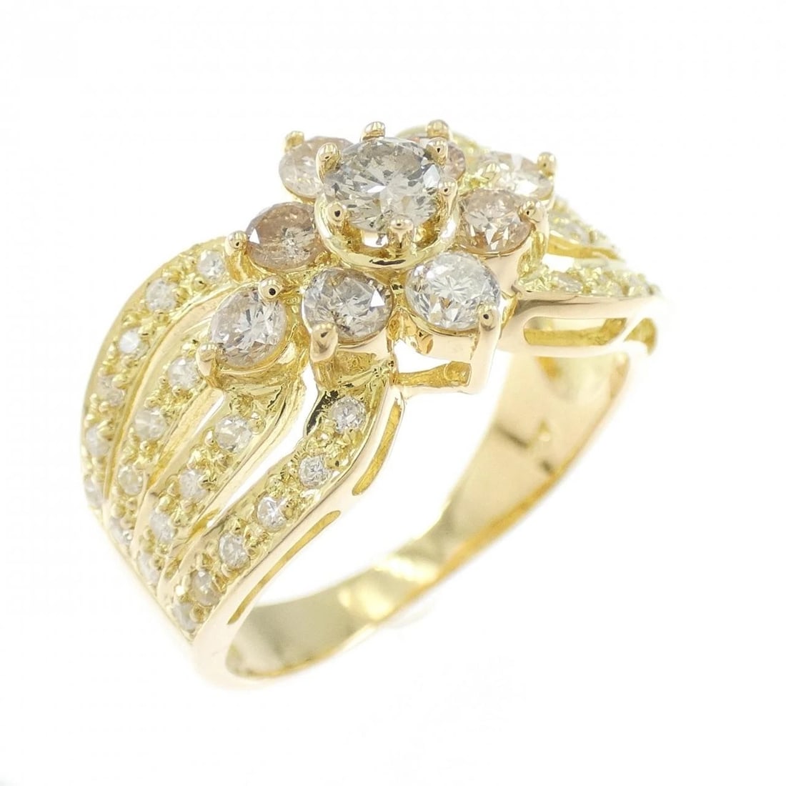 K18YG DIAMOND RING: K18YG Diamond Ring Brand: Unbranded Type/Style: Diamond Ring Material: K18 Yellow Gold, Main Stone/Creation Natural Color: Yellow gold Size: US 6 3/4 Accessories: None Accessories Notice: