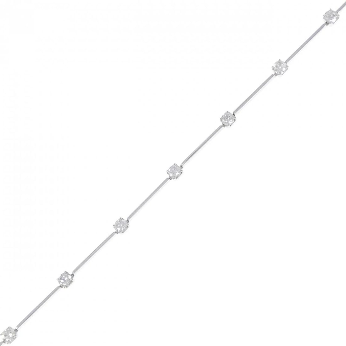 K18WG DIAMOND BRACELET: K18WG Diamond Bracelet Brand: Unbranded Type/Style: DiamondBracelet Material: K18WG, Main Stone/Creation Natural Color: White Gold Size: 16-19cmActual Size Max width approx: 2.2mm Accessories: None