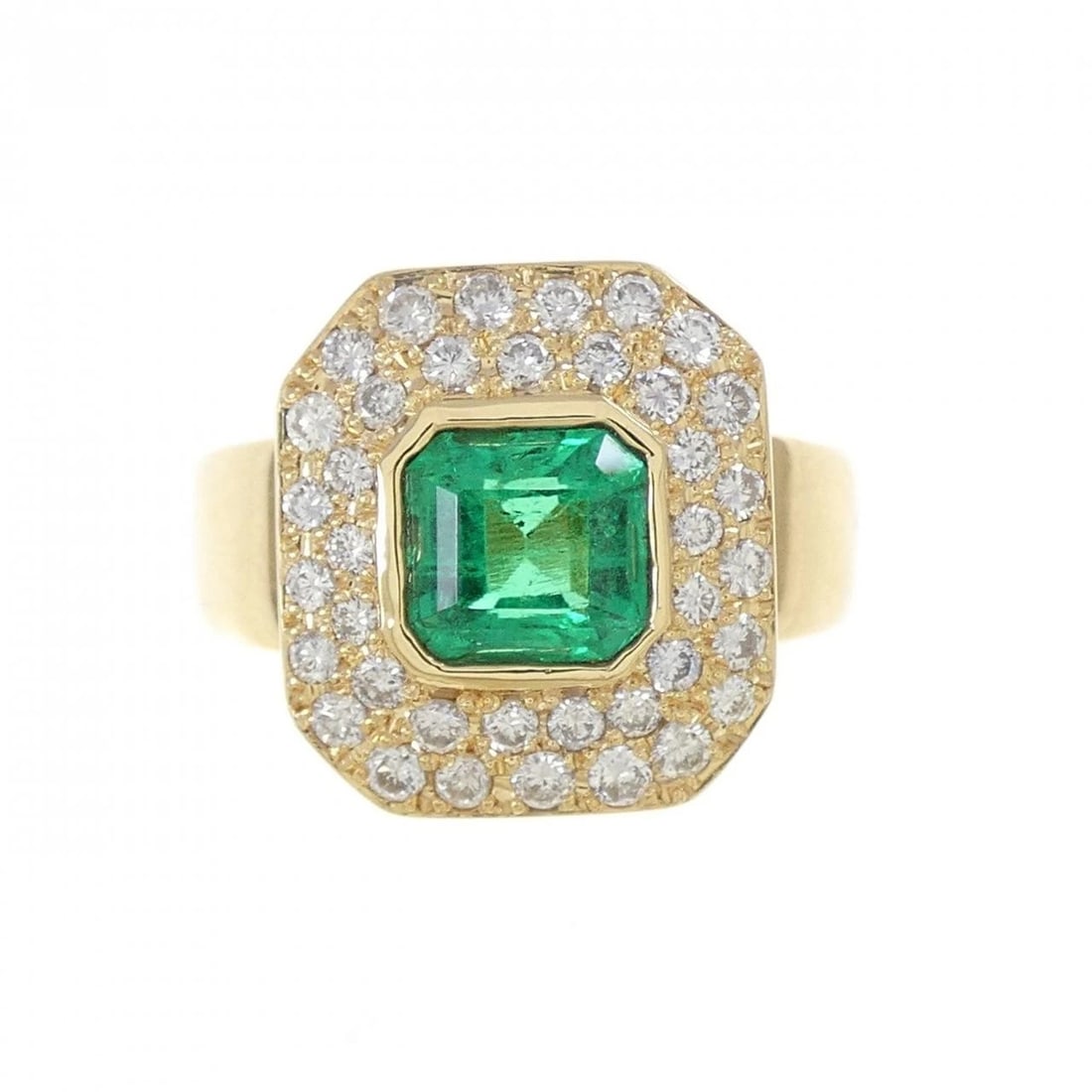 18K YELLOW GOLD EMERALD RING - 2