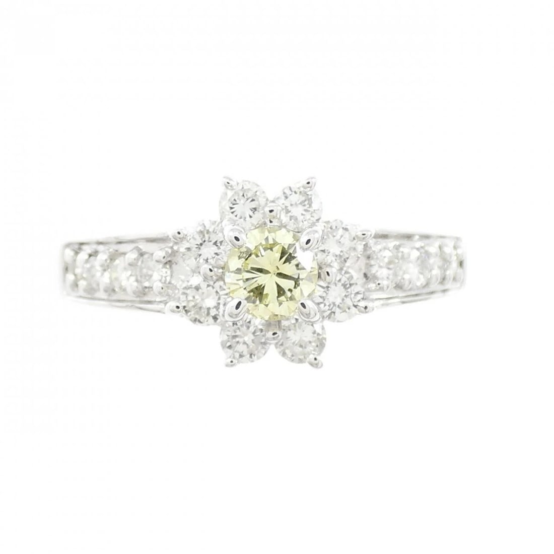 K18WG FLOWER DIAMOND RING - 2