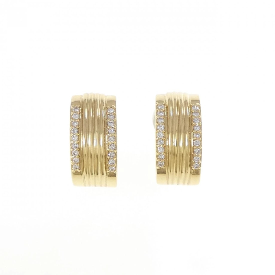 K18YG DIAMOND PIERCE/EARRING: K18YG Diamond Pierce/Earring Brand: Unbranded Type/Style: Diamond Pierce/Earring Material: K18 Yellow Gold, Main Stone/Creation Natural Color: Yellow Gold Size: Actual Size Approx. height x width: