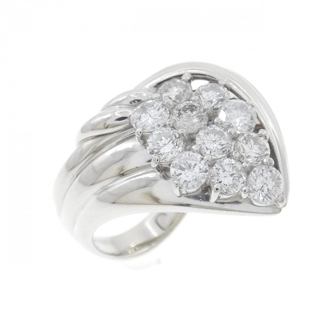 PT900 DIAMOND RING: PT900 Diamond Ring Brand: Unbranded Type/Style: Diamond Ring Material: PT900, Main Stone/Creation Natural Color: Silver Size: US 6 Accessories: None Accessories Notice: When purchasing pre