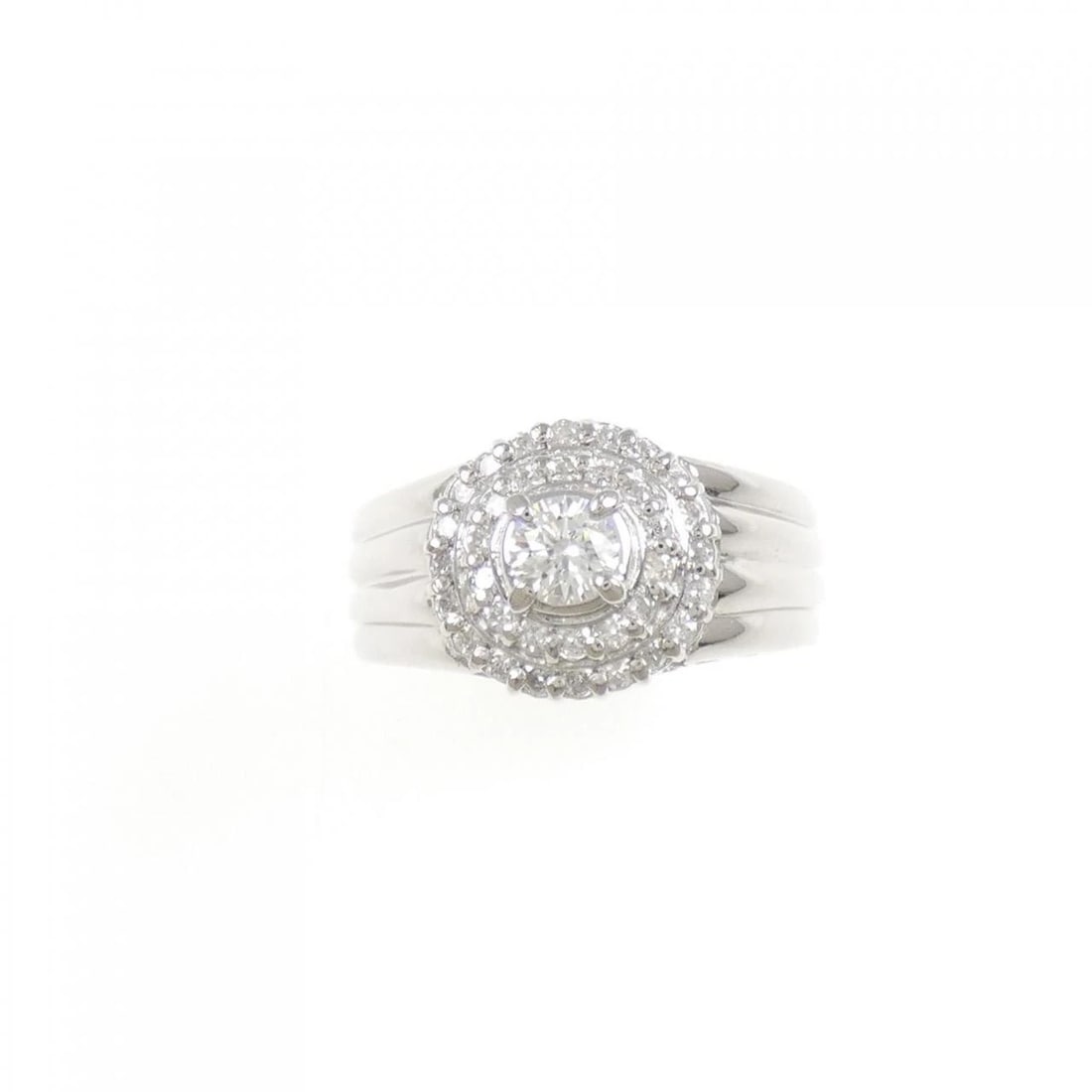 PT900 DIAMOND RING: PT900 Diamond Ring Brand: Unbranded Type/Style: Diamond Ring Material: PT900, Main Stone/Creation Natural Color: Silver Size: US 6 1/2 Accessories: None Accessories Notice: When purchasing pre-owned