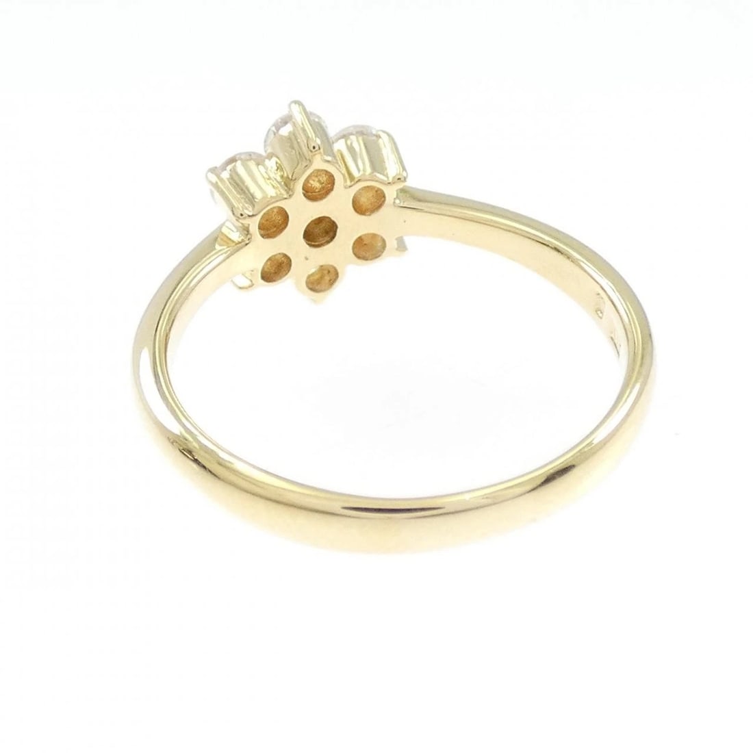 K18YG FLOWER DIAMOND RING - 2