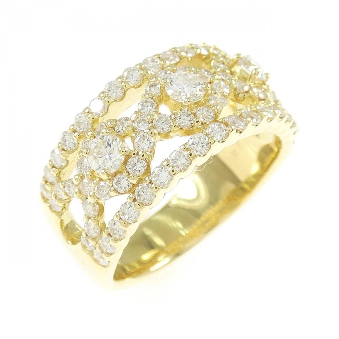 K18YG DIAMOND RING: K18YG Diamond Ring Brand: Unbranded Type/Style: Diamond Ring Material: K18 Yellow Gold, Main Stone/Creation Natural Color: Yellow Gold Size: US 6 1/4 Accessories: None Accessories Notice: When