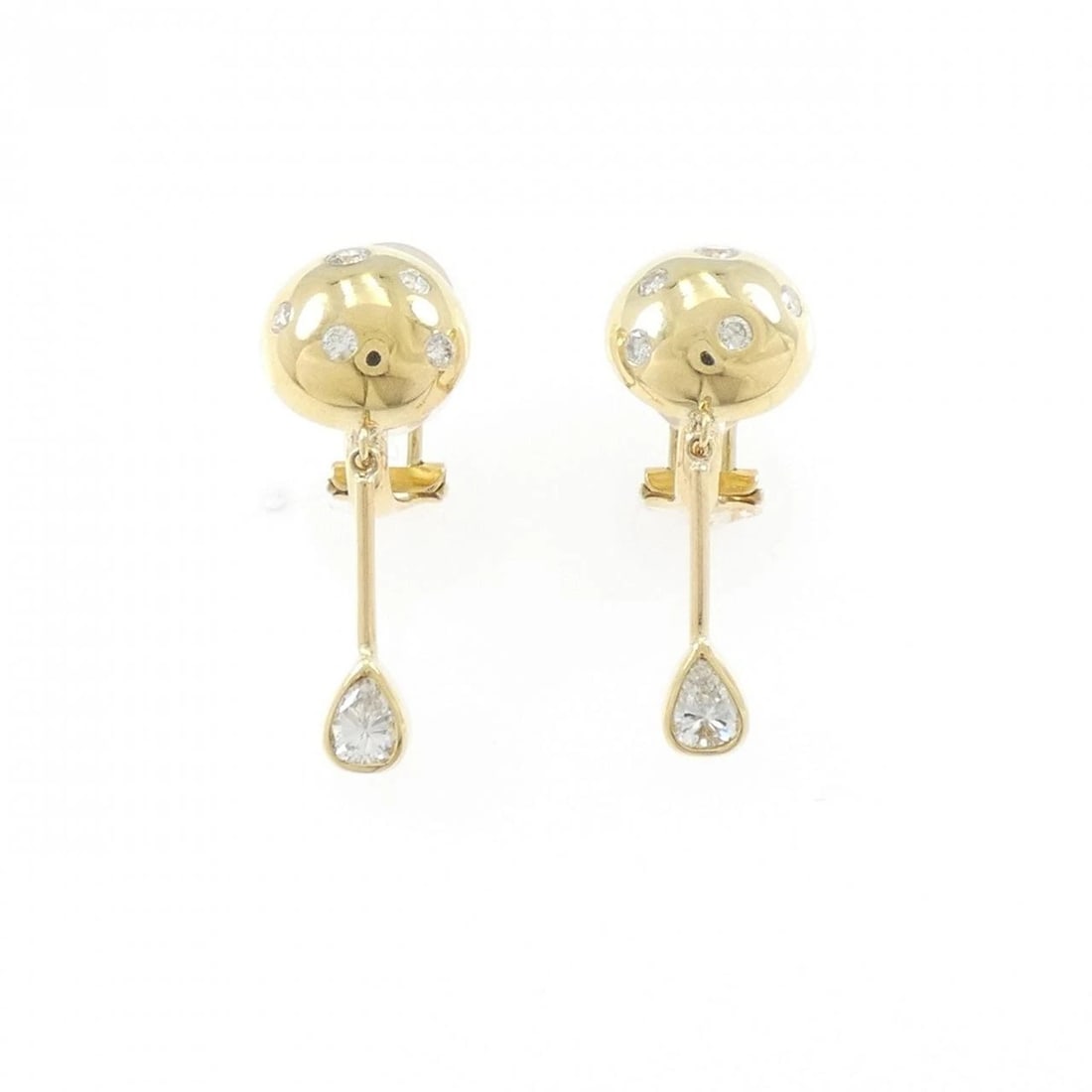 K18YG DIAMOND EARRINGS: K18YG Diamond Earrings Brand: Unbranded Type/Style: Diamond Pierce/Earring Material: K18 Yellow Gold, Main Stone/Creation Natural Color: Yellow Gold Size: Actual Size Approximate dimensions (height x