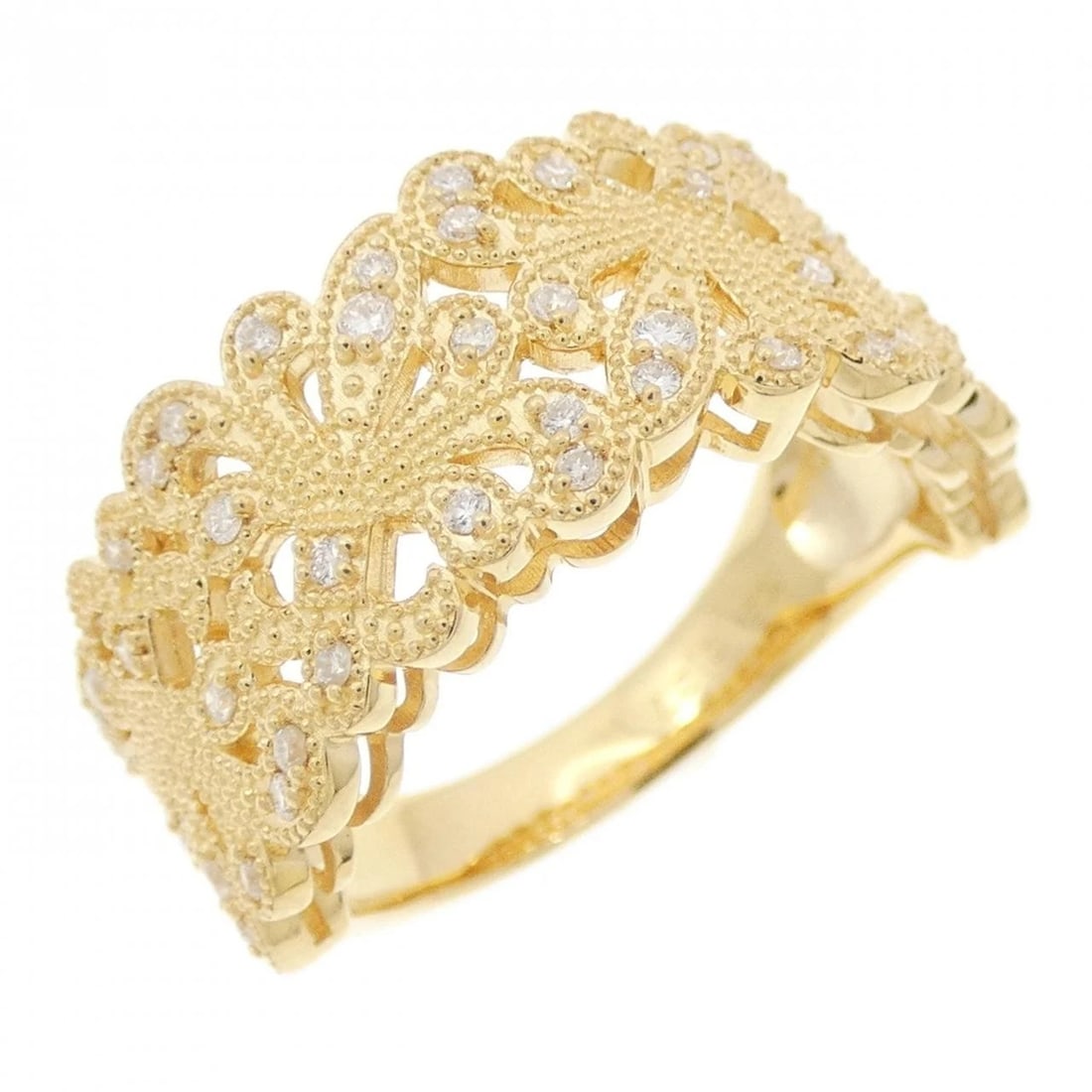 K18YG DIAMOND RING: K18YG Diamond Ring Brand: Unbranded Type/Style: Diamond Ring Material: K18 Yellow Gold, Main Stone/Creation Natural Color: Yellow Gold Size: US 6 1/2 Accessories: None Accessories Notice: When