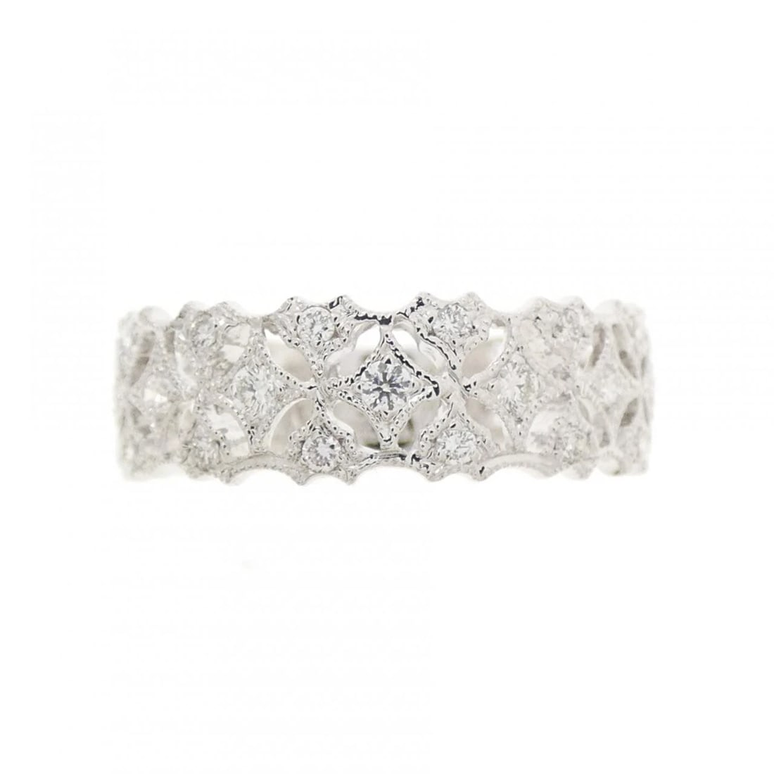 K18WG DIAMOND RING: K18WG Diamond Ring Brand: Unbranded Type/Style: Diamond Ring Material: K18WG, Main Stone/Creation Natural Color: wHite Gold Size: US 6 1/4 Accessories: None Accessories Notice: When purchasing