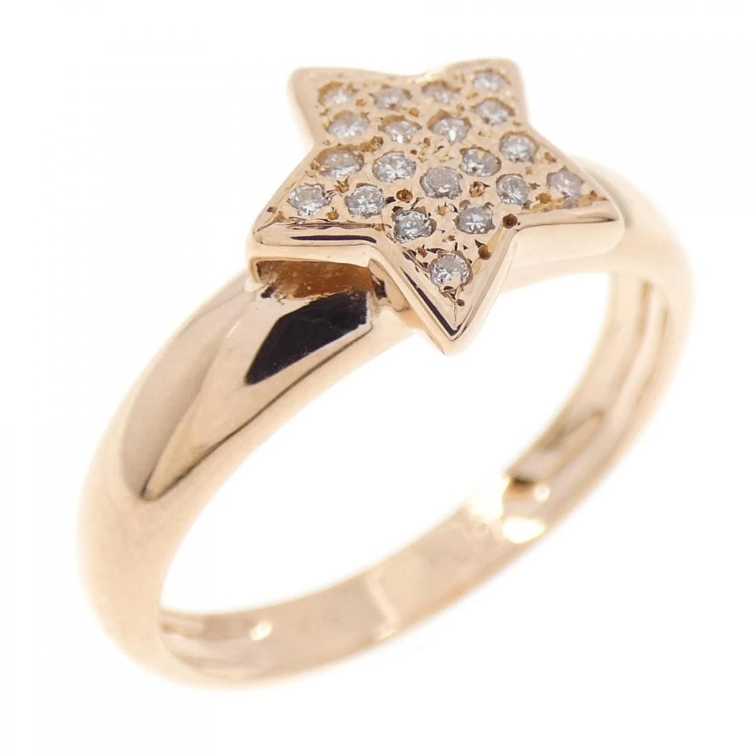 K18PG STAR PAVE DIAMOND RING: K18PG Star Pave Diamond Ring Brand: Unbranded Type/Style: Diamond Ring Material: K18PG, Main Stone/Creation Natural Color: Pink Gold Size: US 6 1/4 Accessories: None Accessories Notice: When