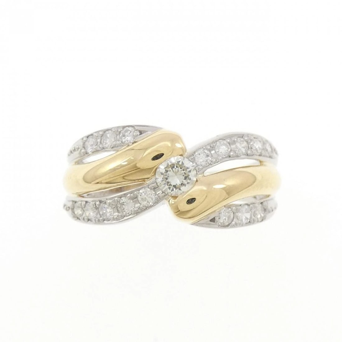 PT900/K18YG DIAMOND RING: PT900/K18YG Diamond Ring Brand: Unbranded Type/Style: Diamond Ring Material: PT900/K18YG, Main Stone/Creation Natural Color: YG,Silver Size: US 7 1/2 Accessories: None Accessories Notice: When