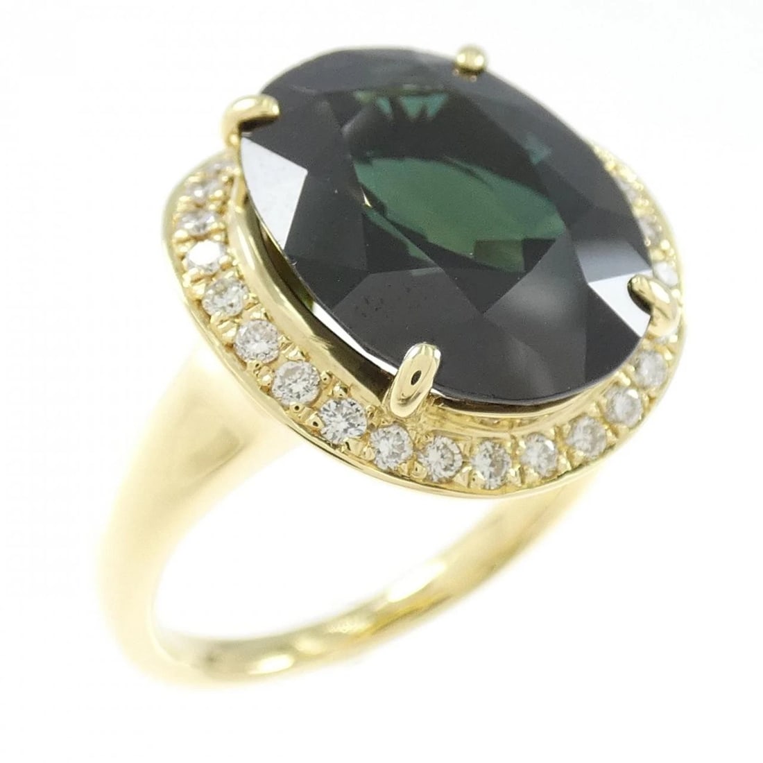 K18YG SAPPHIRE RING: K18YG Sapphire Ring Brand: Unbranded Type/Style: Sapphire Ring Material: K18YG, Main Stone/Creation Sapphire Secondary Stone Diamond Color: Yellow gold Size: US 7 Accessories: None Accessories